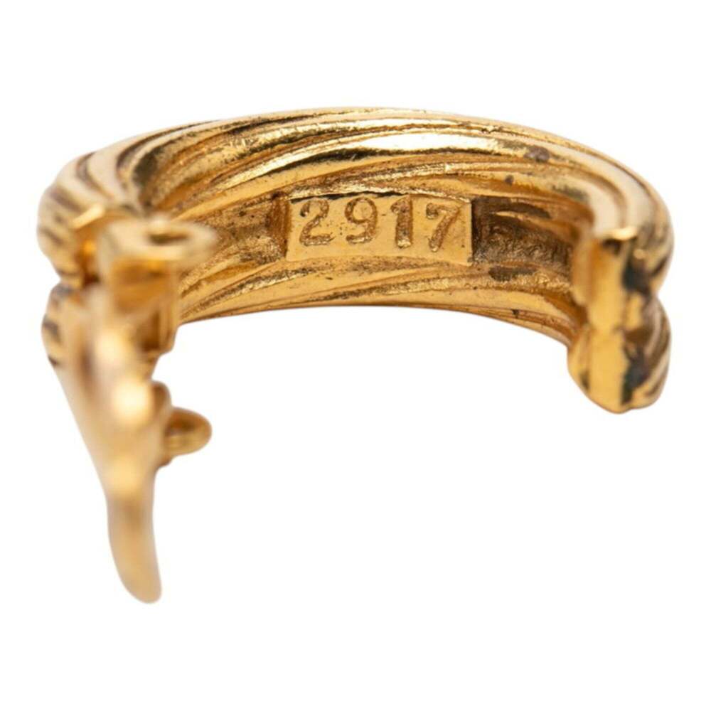 CHANEL Vintage Gold Logo Earrings - Picture 4 of 4